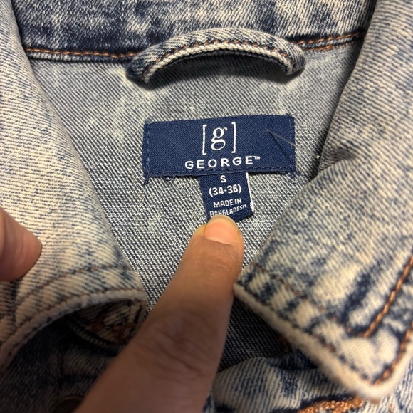 George Acid Wash Blue Denim Jacket - Picture 2 of 7